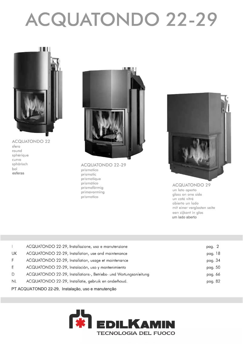 Página 1 del manual Manual de usuario Edilkamin ACQUATONDO