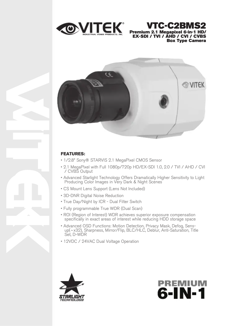 Page n°1 - Manuel utilisateur Vitek VTC-C2BMS2