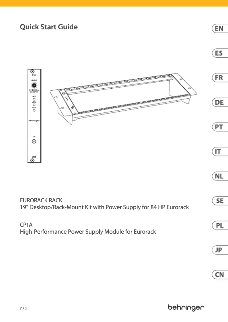 Image de la première page du manuel de l'appareil Eurorack Rack
