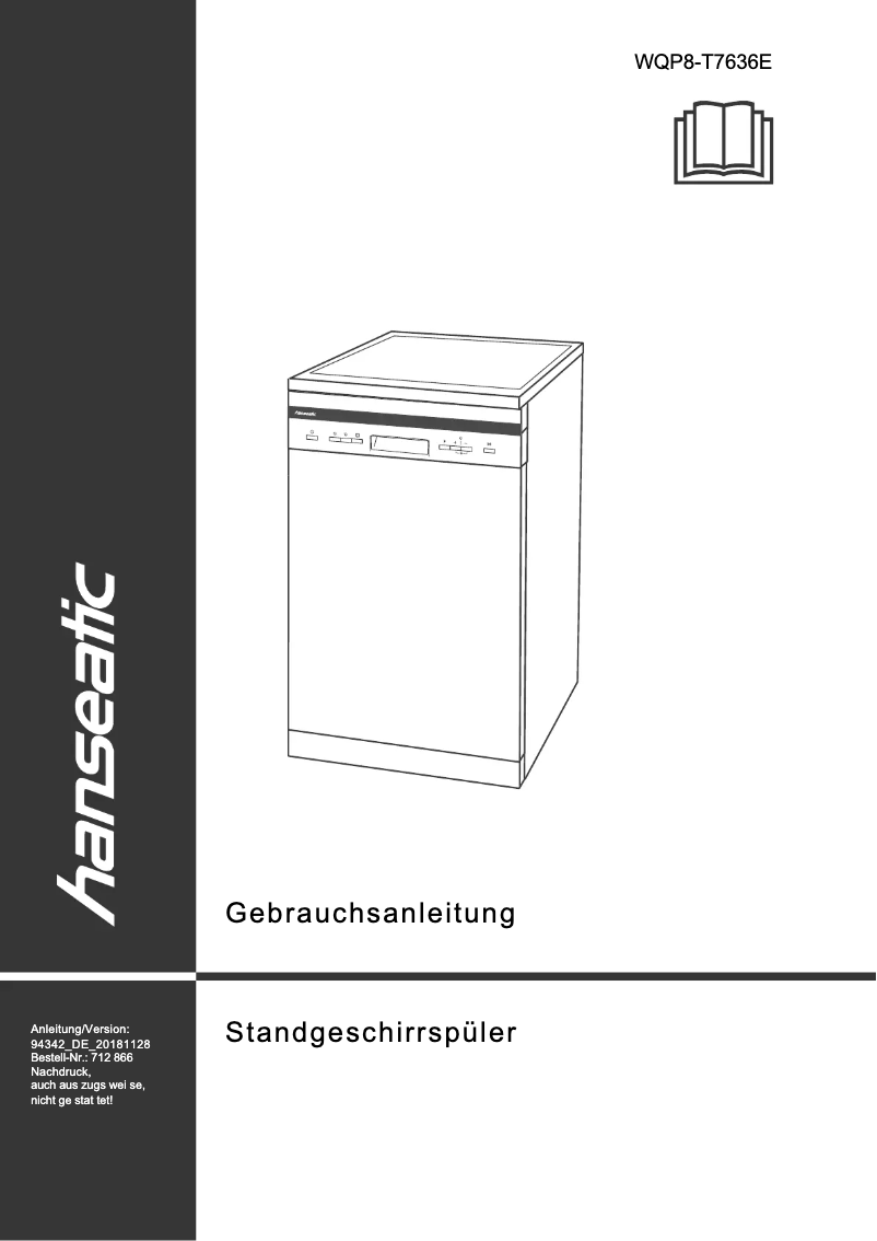 Page 1 de la notice Manuel utilisateur Hanseatic WQP8-T7636E