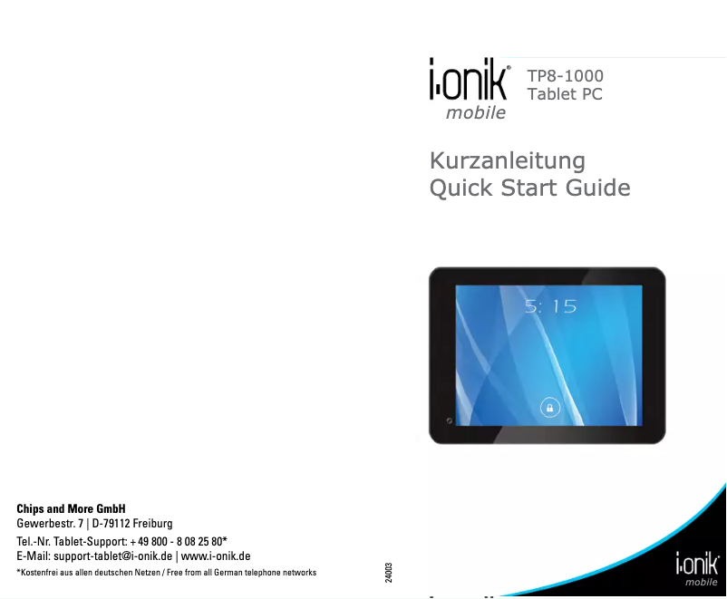 Page n°1 - Manuel utilisateur i-onik TP8-1000