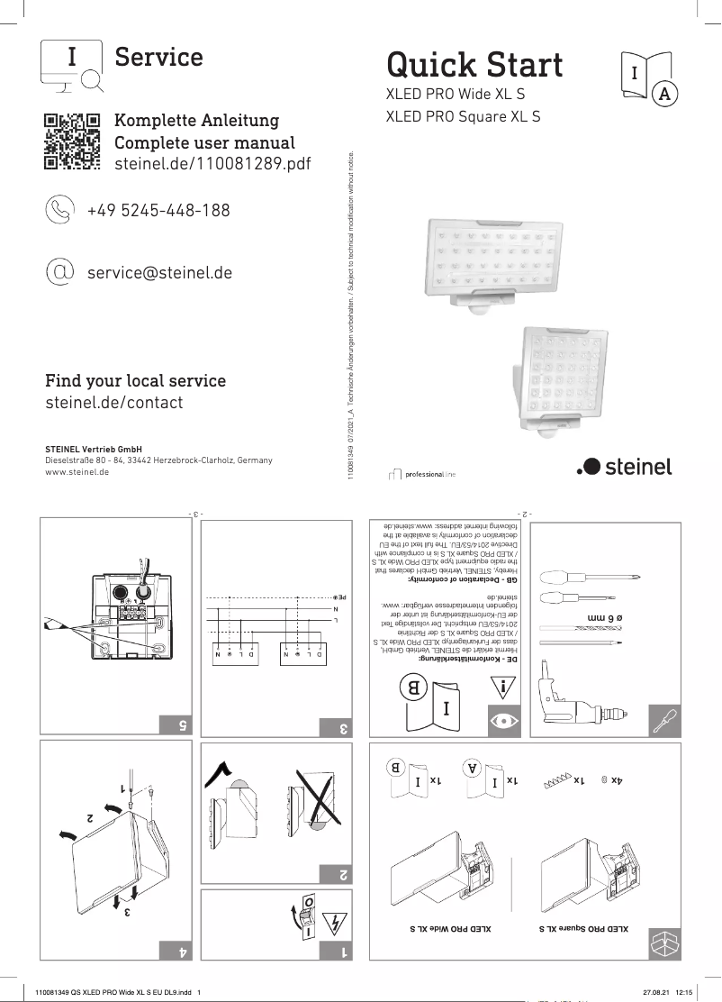 Image de la première page du manuel de l'appareil XLED PRO Square XL S