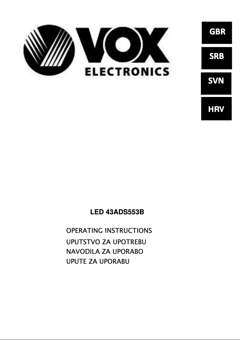 Page 1 de la notice Manuel utilisateur VOX 43ADS553B