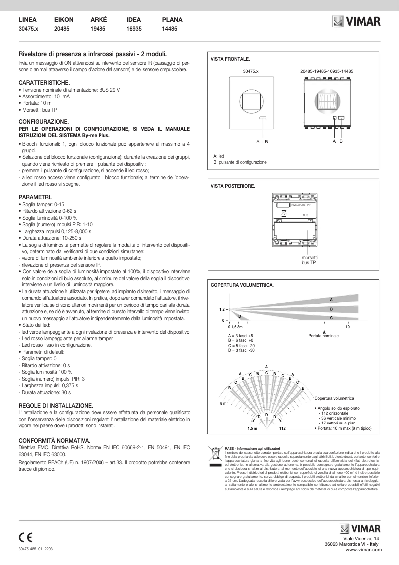 Page 1 de la notice Manuel utilisateur Vimar 19485.B
