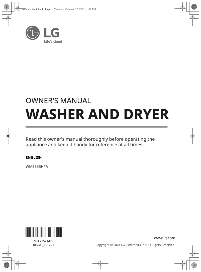 Page n°1 - Manuel utilisateur LG WM3555HVA