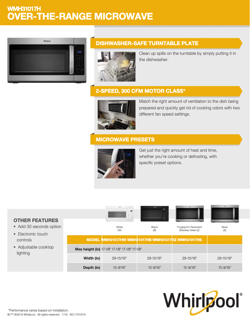 Image de la première page du manuel de l'appareil WMH31017HS