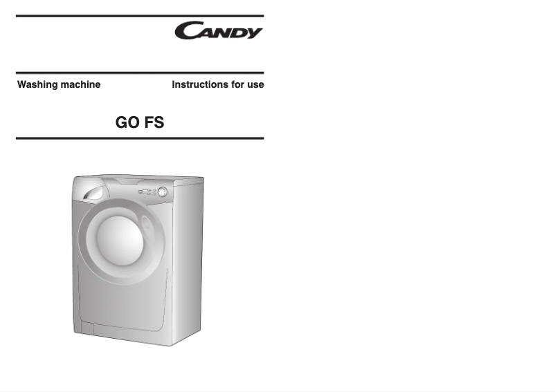 Page 1 de la notice Manuel utilisateur Candy GO FS272-80