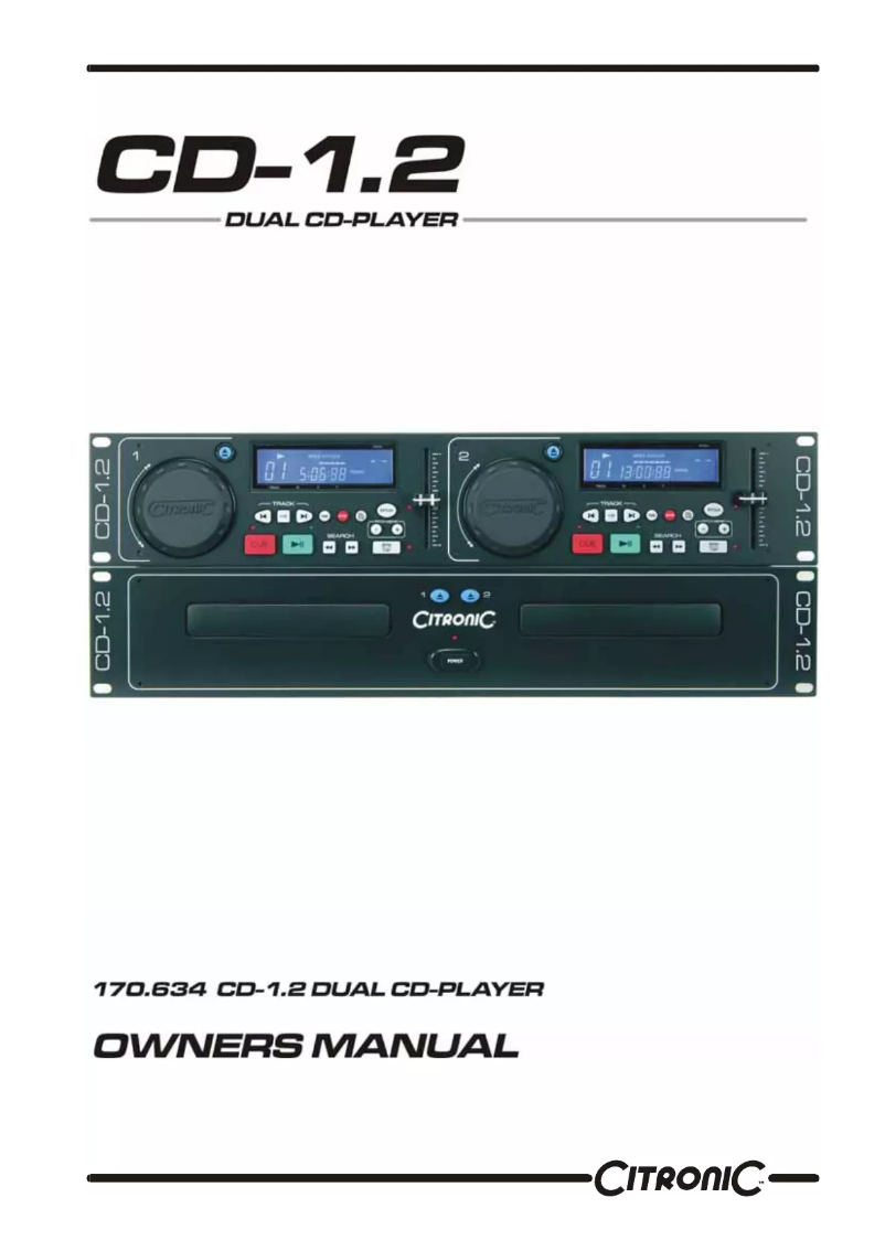Page 1 de la notice Manuel utilisateur Citronic CD-1.2
