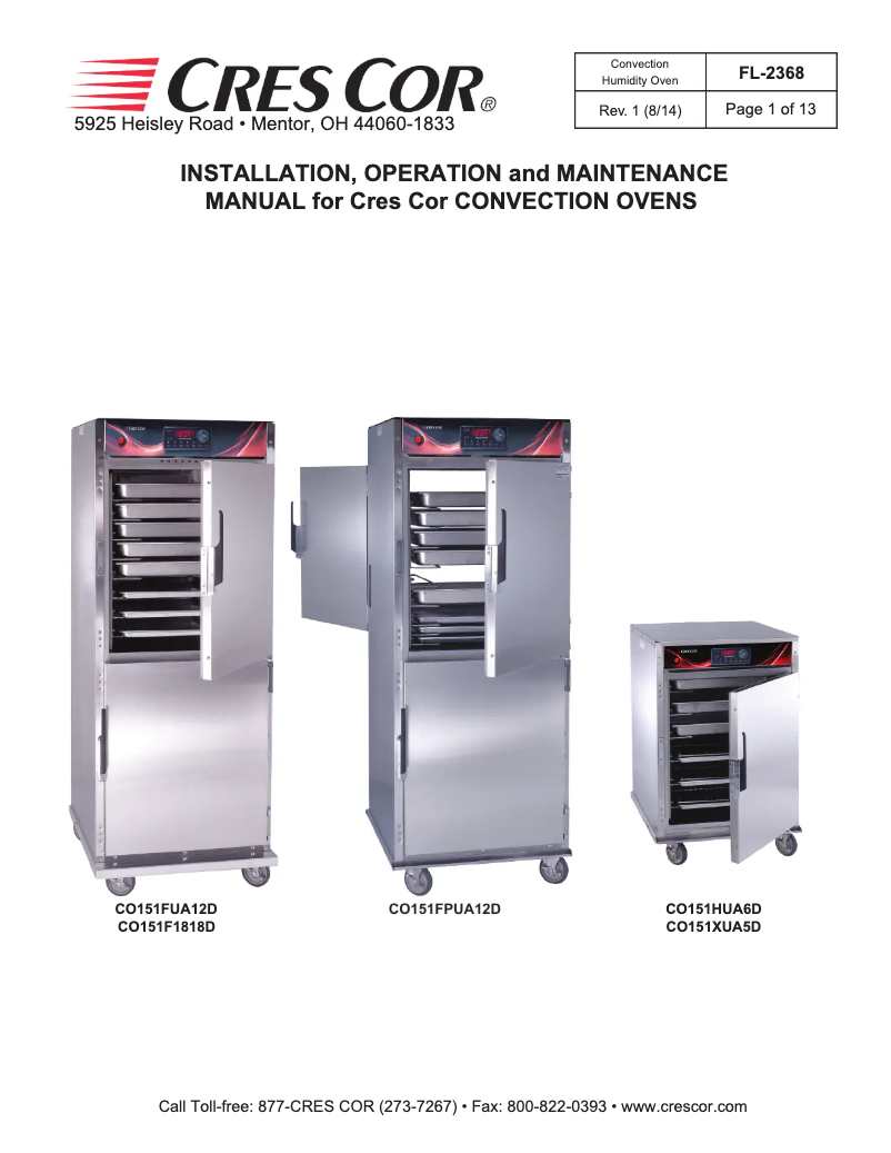 Page 1 de la notice Manuel utilisateur Cres Cor CO151XUA5DE