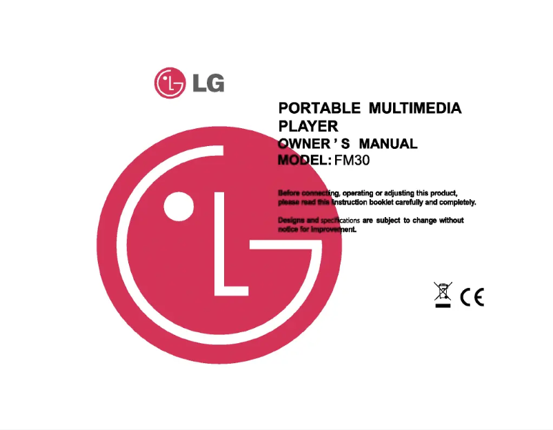 Page 1 de la notice Manuel utilisateur LG MF-FM30S1K