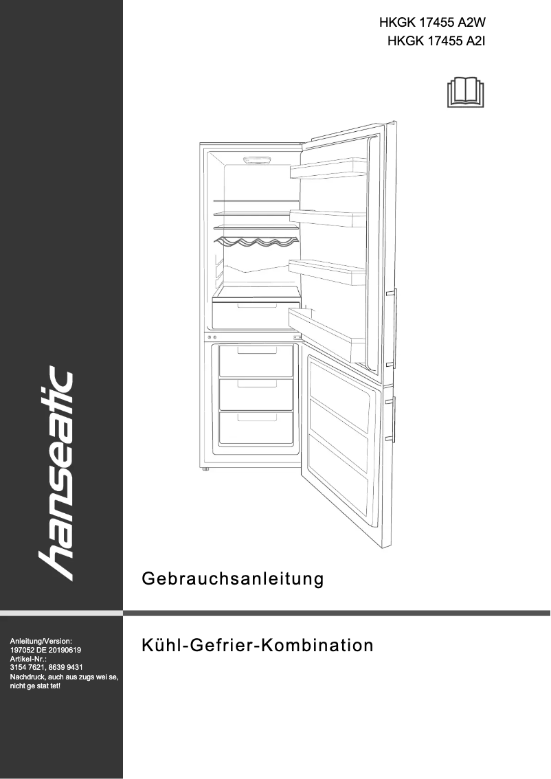 Página 1 del manual Manual de usuario Hanseatic HKGK17455A2I