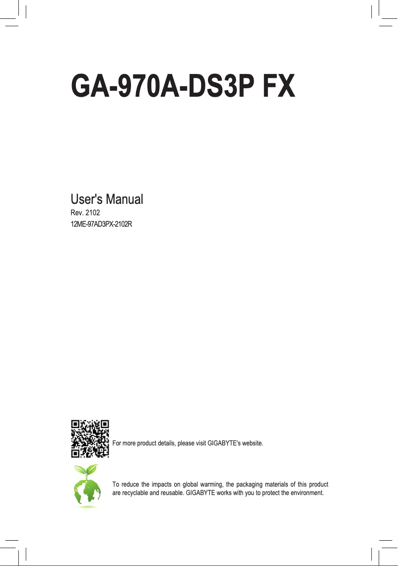 Image de la première page du manuel de l'appareil GA-970A-DS3P FX