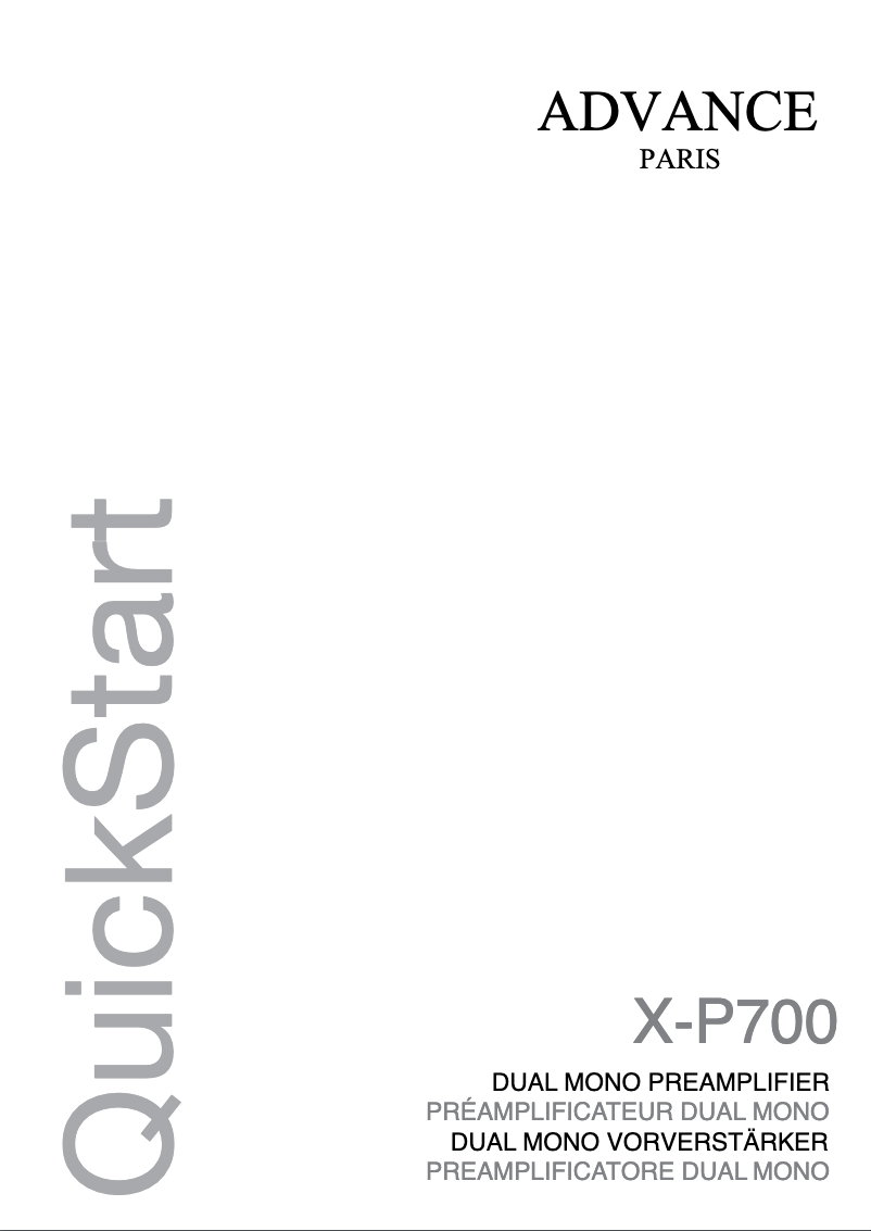 Page 1 de la notice Manuel utilisateur Advance X-P700