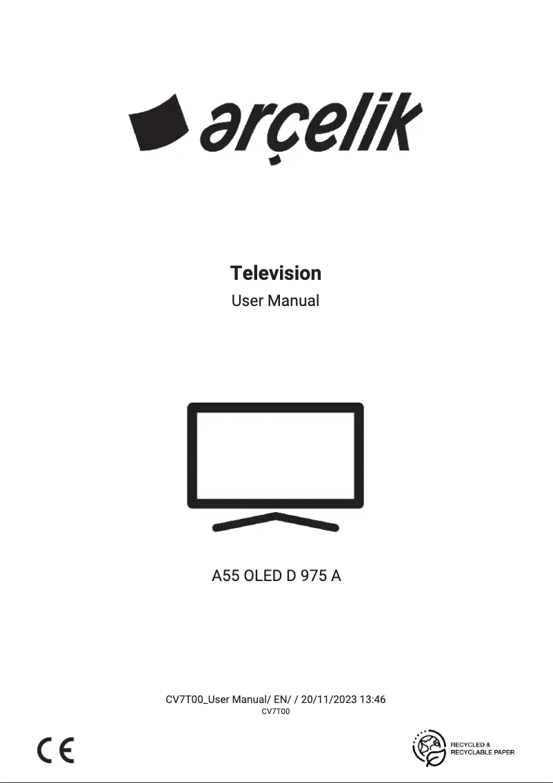 Image de la première page du manuel de l'appareil A55 OLED D 975 A