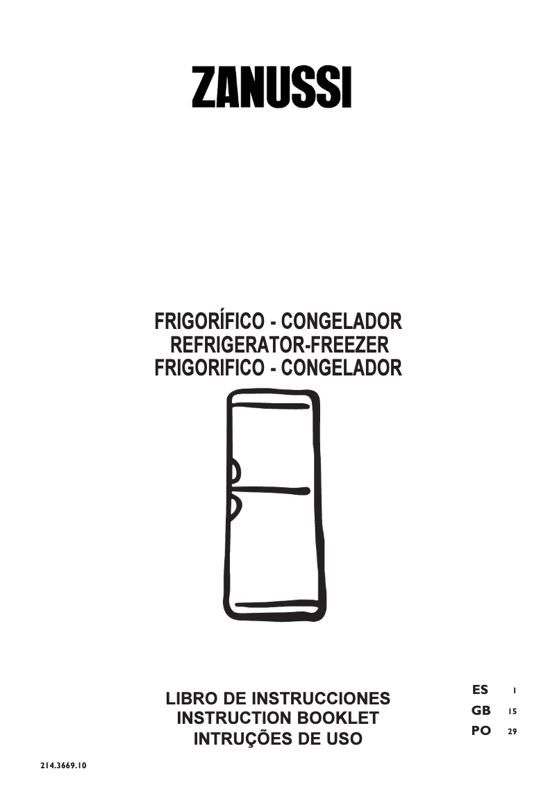 Image de la première page du manuel de l'appareil ZK326LD