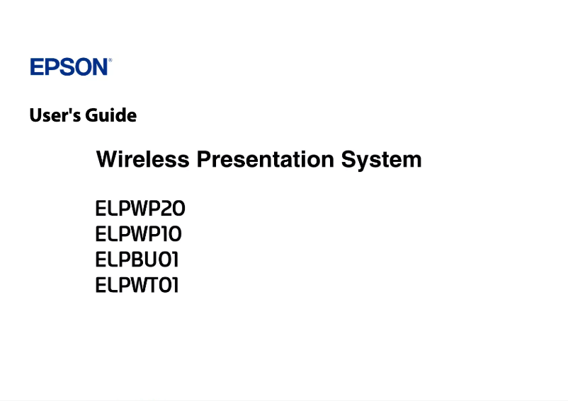 Page 1 de la notice Manuel utilisateur Epson ELPWP20