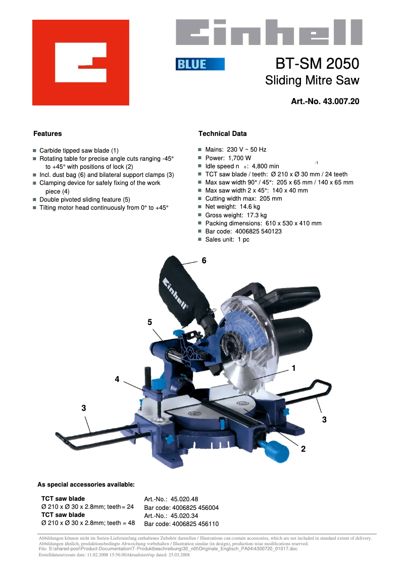 Image de la première page du manuel de l'appareil BT-SM 2050