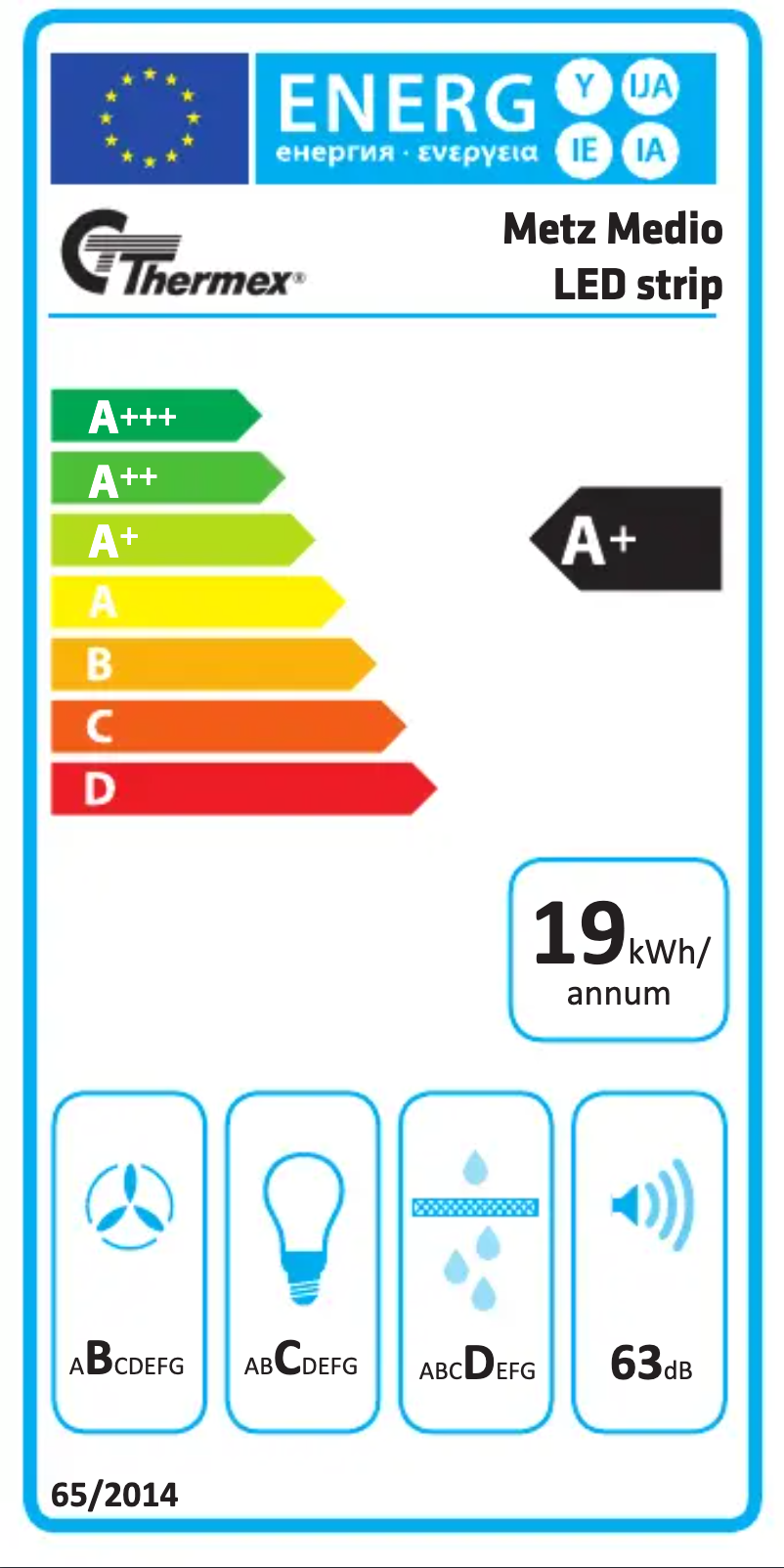 Page n°1 - Label énergétique Thermex Metz Medio III Strip