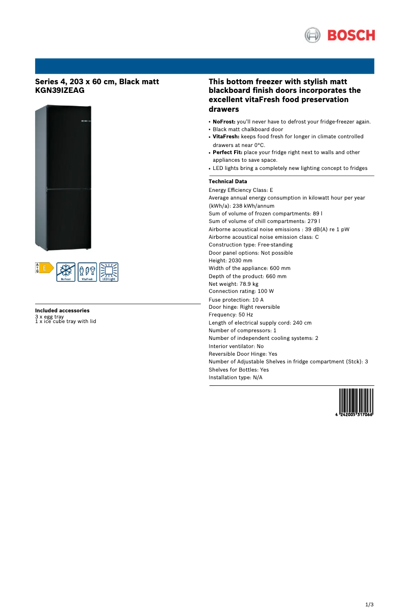 Imagen de la primera página del manual del dispositivo KGN39IZEAG