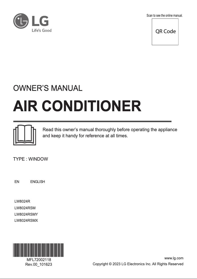 Page 1 of the manual User Manual LG LW8024RSMY