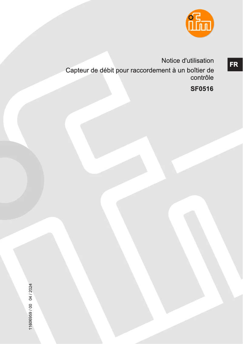 Image de la première page du manuel de l'appareil SF0516