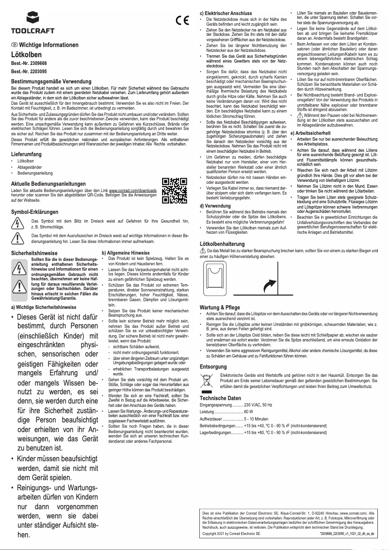 Page 1 de la notice Manuel utilisateur Toolcraft MD60