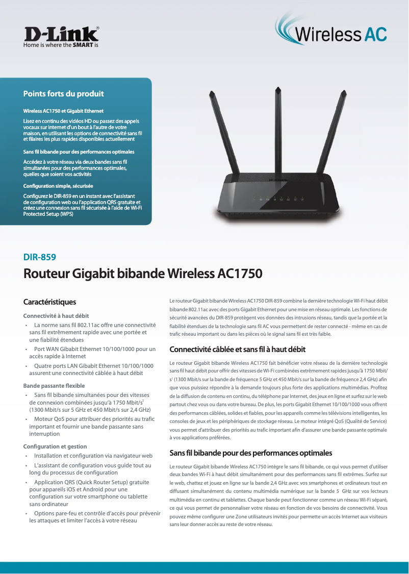 Page n°1 - Fiche technique D-Link DIR-859