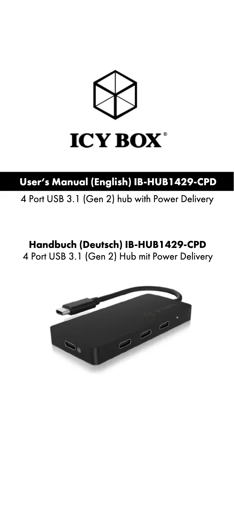 Image de la première page du manuel de l'appareil IB-HUB1429-CPD