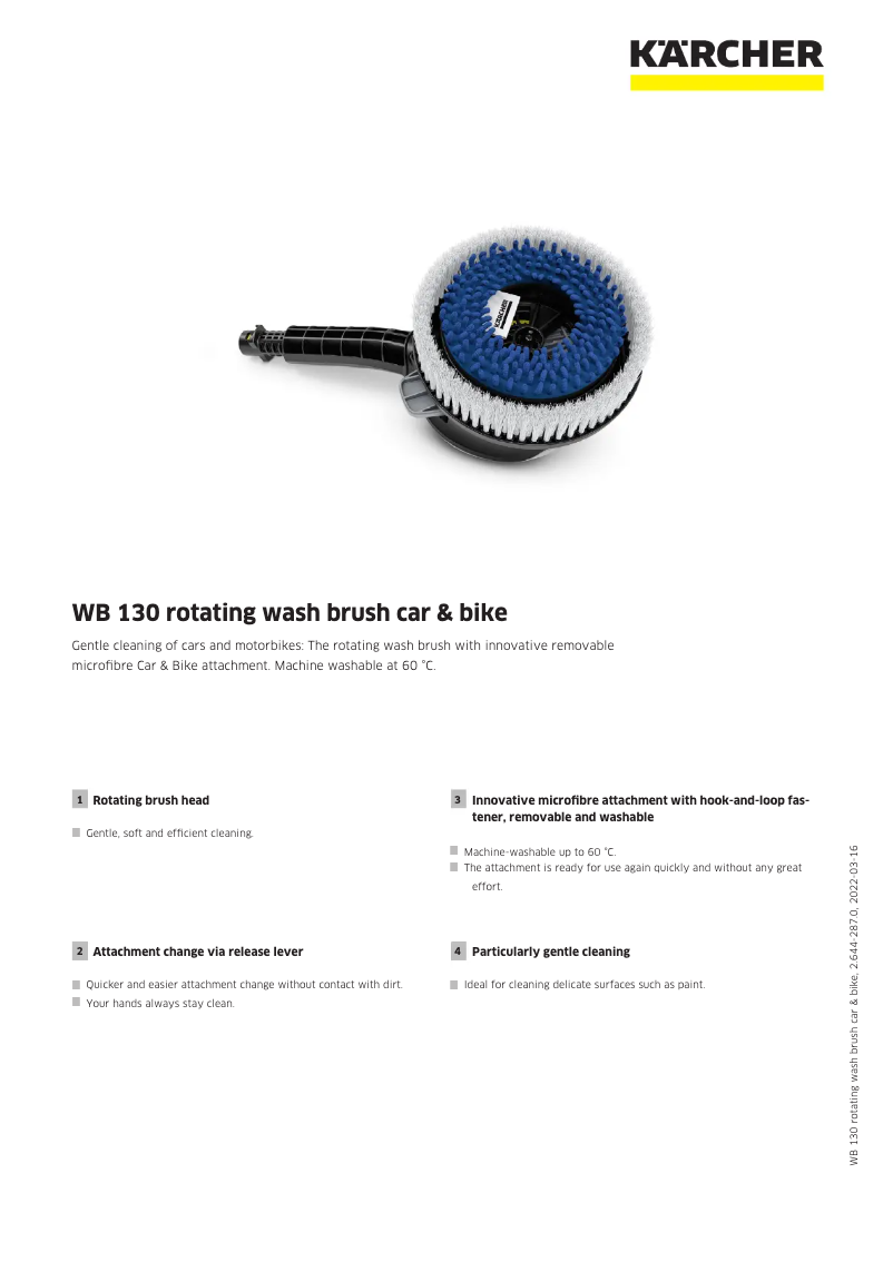 Page 1 de la notice Manuel utilisateur Kärcher WB 130