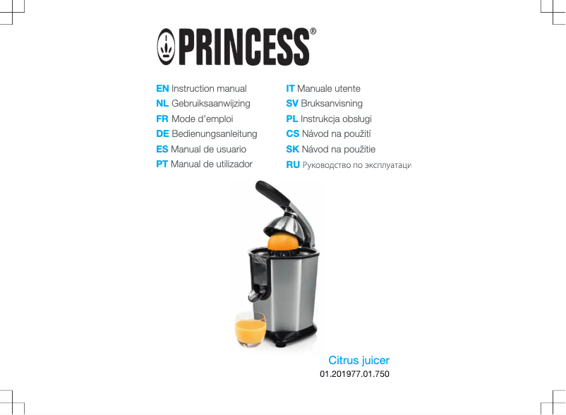 Page 1 de la notice Manuel utilisateur Princess 201977