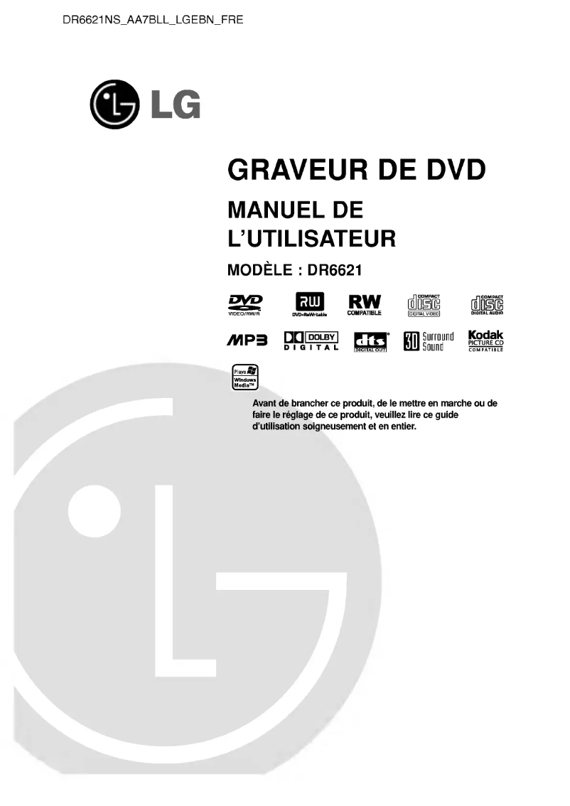 Image de la première page du manuel de l'appareil DR6621NS