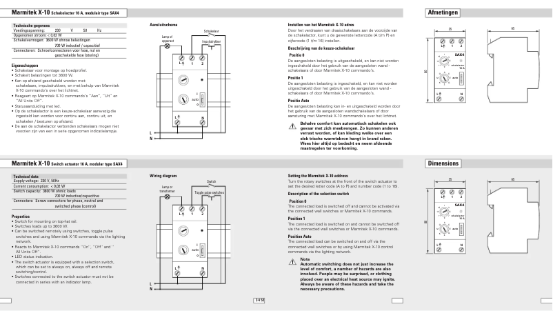 Page 1 de la notice Manuel utilisateur Marmitek SAX4