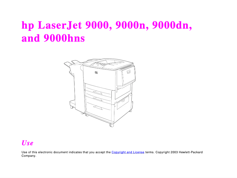 Page n°1 - Manuel utilisateur HP LaserJet 9000dn
