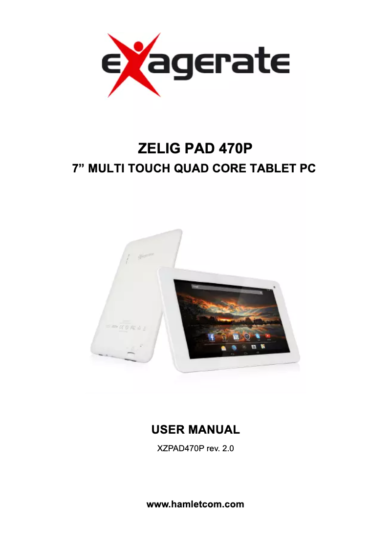Imagen de la primera página del manual del dispositivo Zelig Pad XZPAD470P