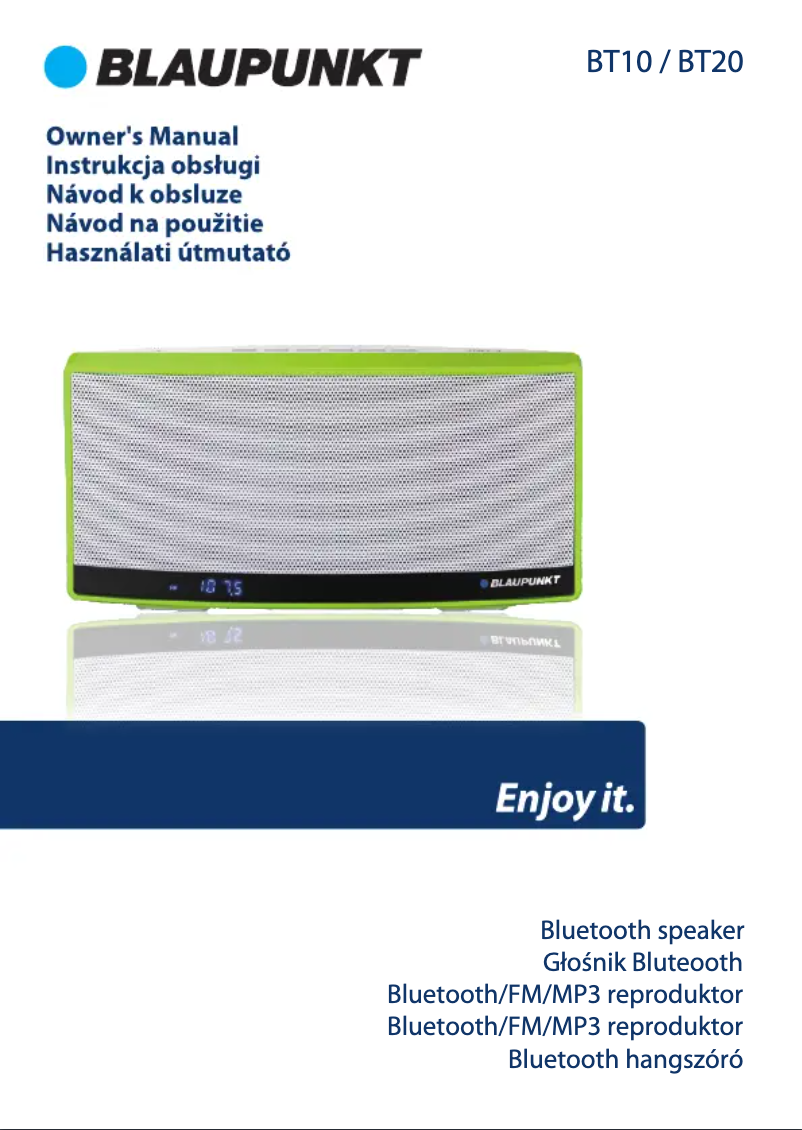 Page n°1 - Manuel utilisateur Blaupunkt BT10RD