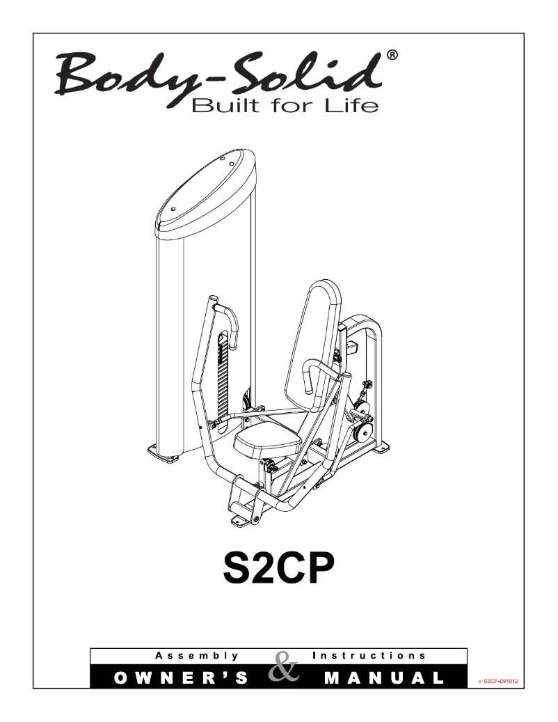 Page 1 de la notice Manuel utilisateur Body-Solid S2CP