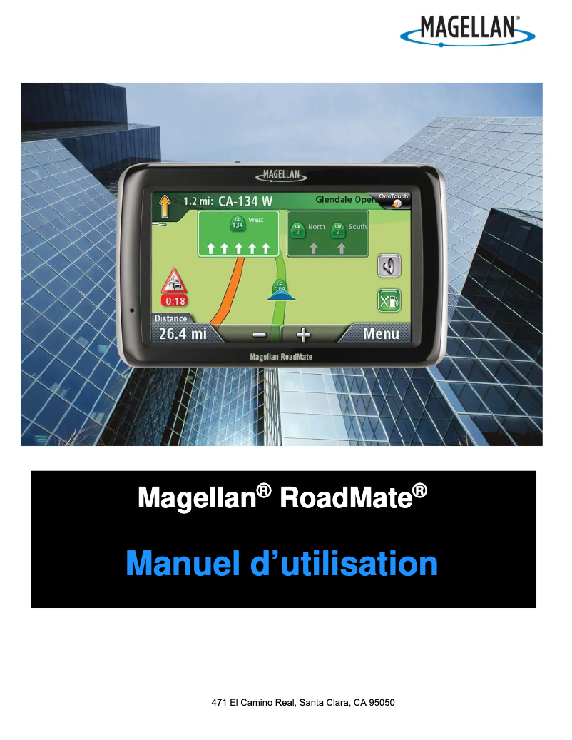 Page 1 de la notice Manuel utilisateur Magellan RoadMate 9055