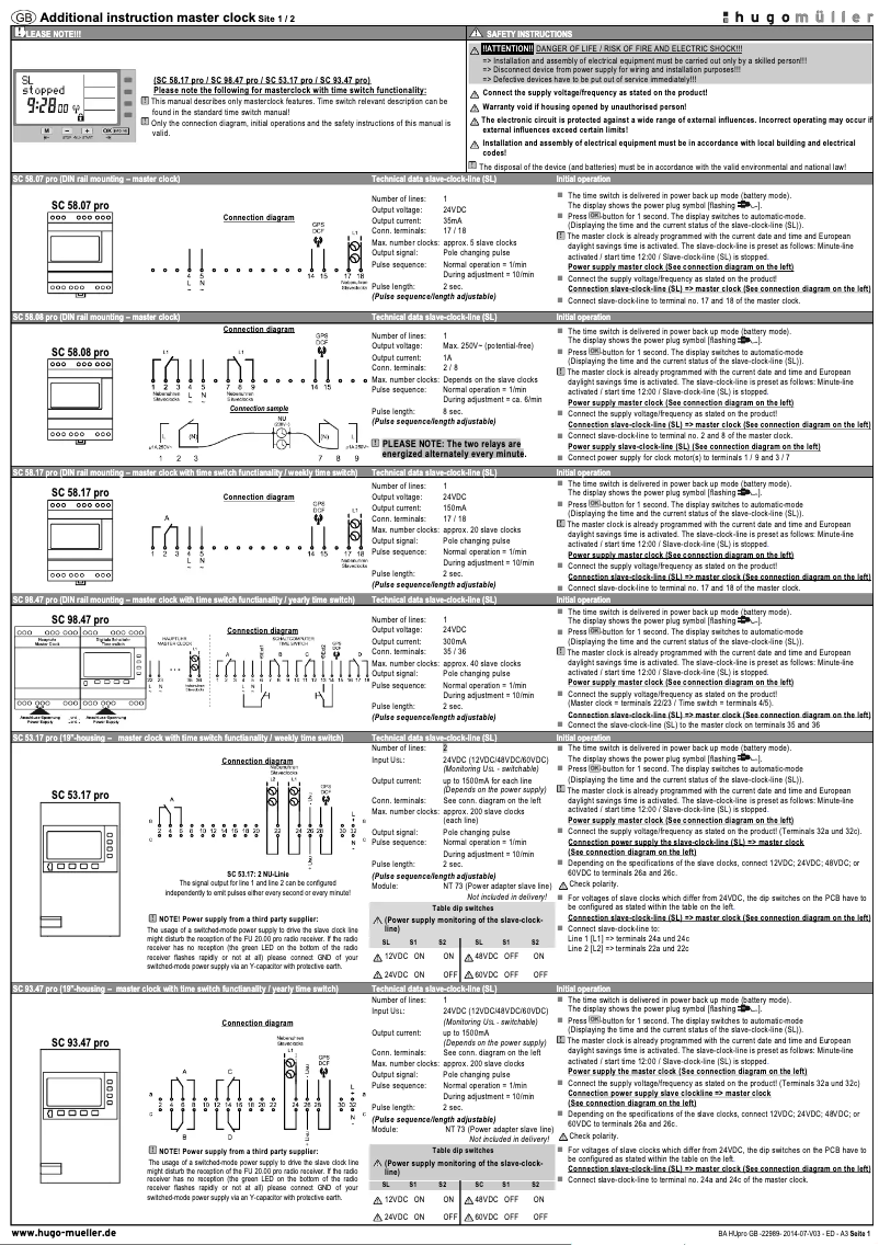 Page n°1 - Manuel utilisateur Müller SC 93.47 pro