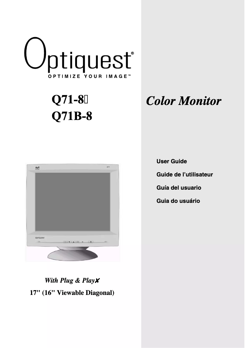 Page n°1 - Manuel utilisateur Viewsonic Optiquest Q71B