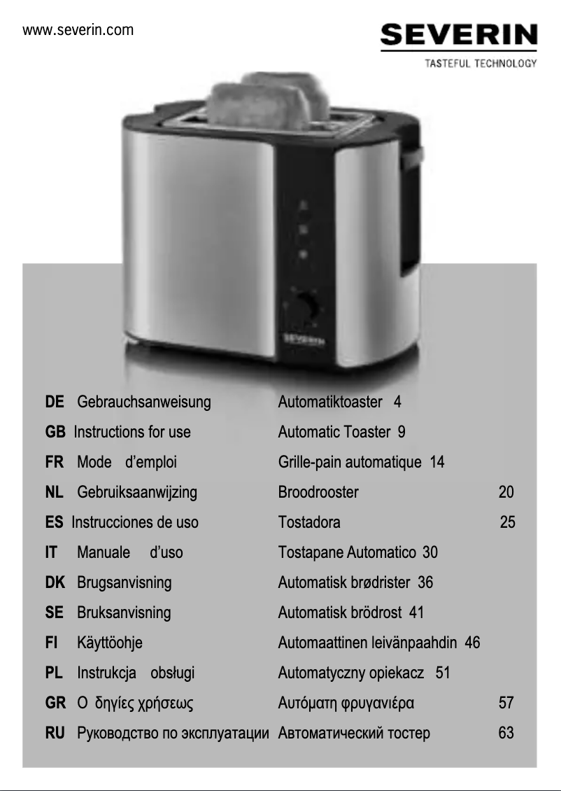 Page n°1 - Manuel utilisateur Severin AT 2589