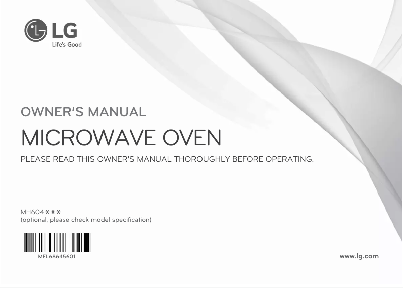 Page 1 de la notice Manuel utilisateur LG MH6044V