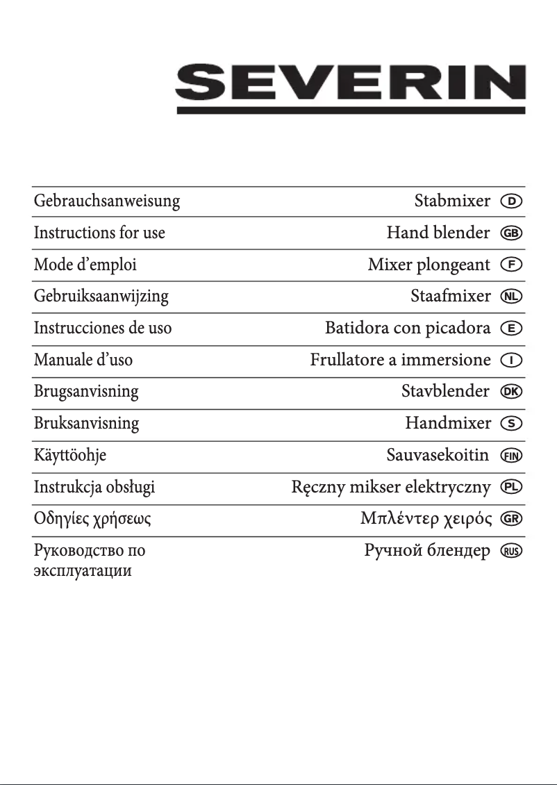 Page 1 de la notice Manuel utilisateur Severin SM 3728