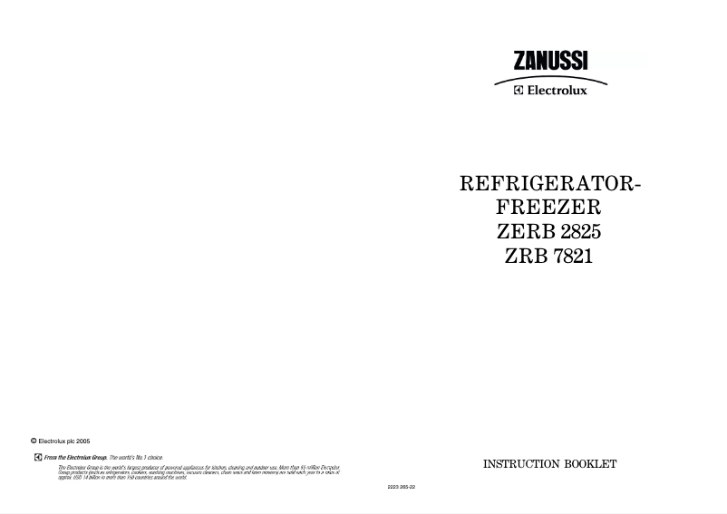 Image de la première page du manuel de l'appareil ZRB7821