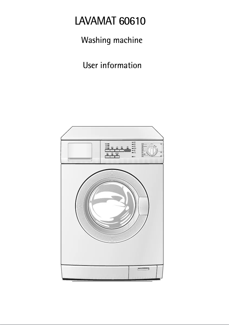 Page n°1 - Manuel utilisateur AEG L 60610