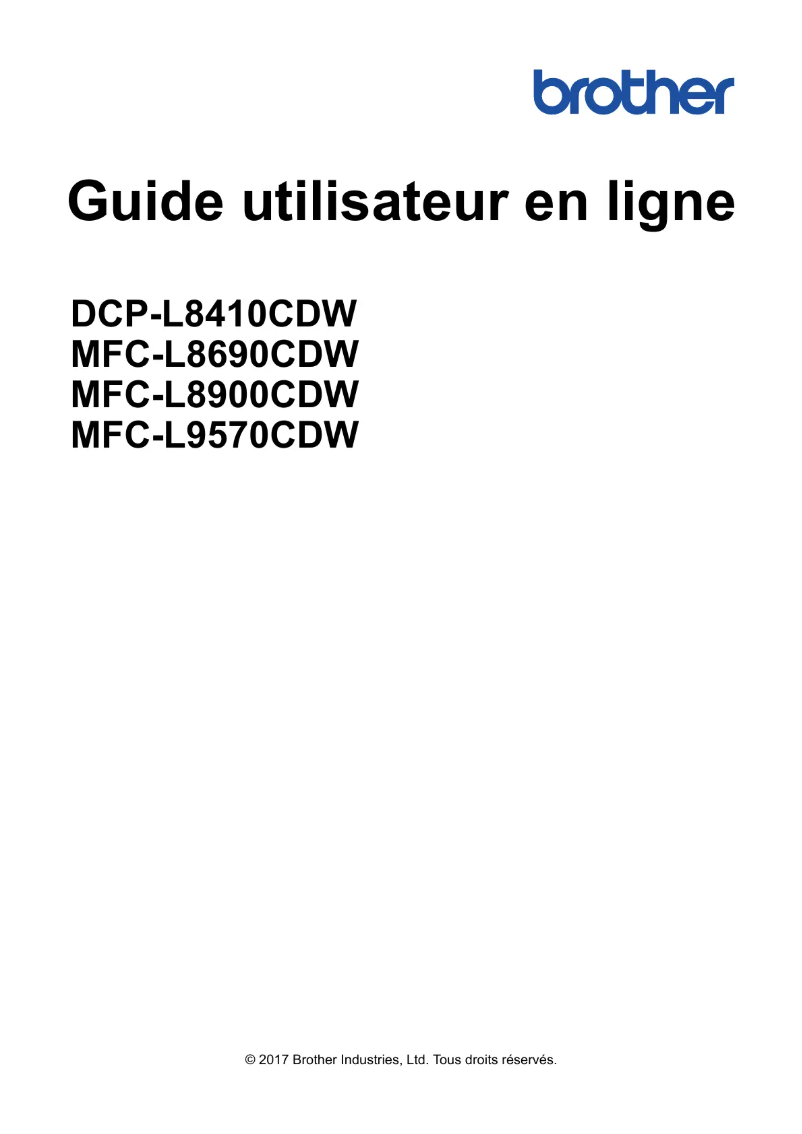 Page n°1 - Manuel utilisateur Brother DCP-L8410CDW