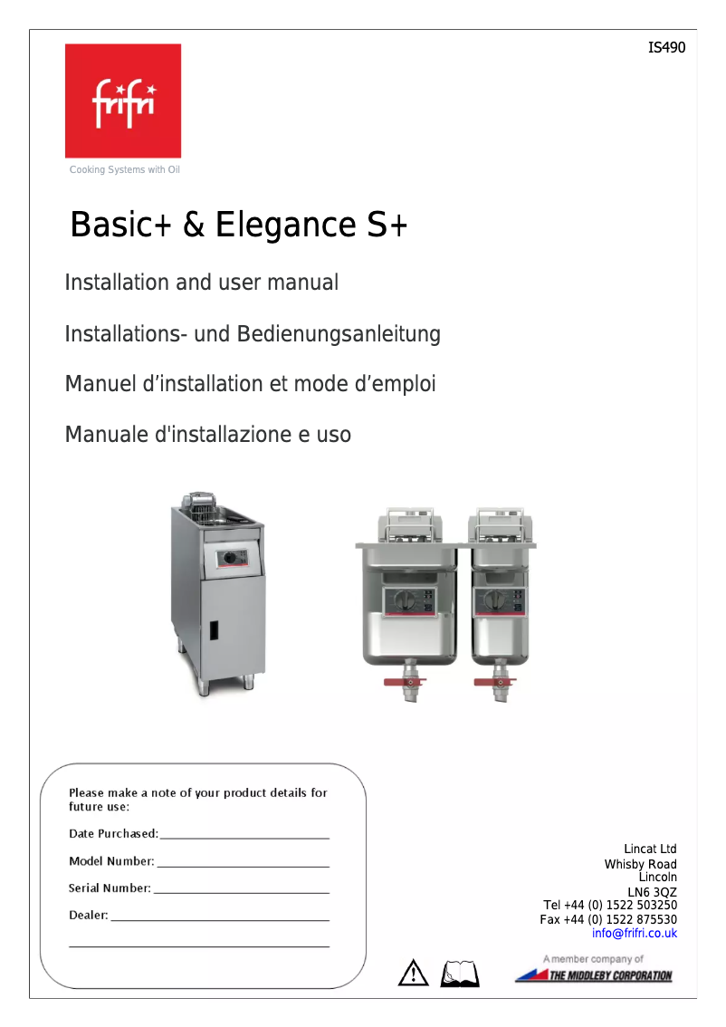 Page 1 de la notice Manuel utilisateur Frifri Elegance S+