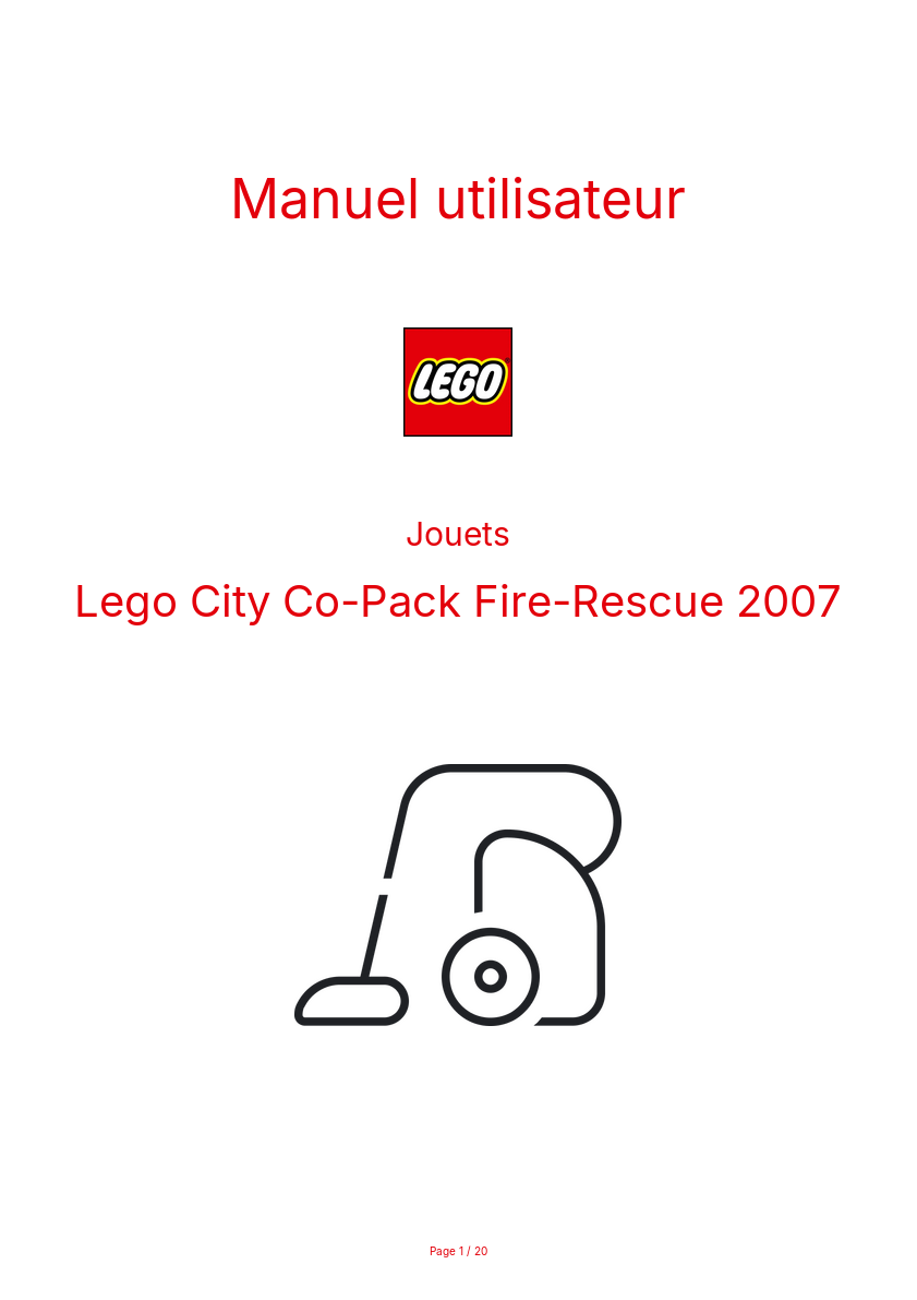 Page n°1 - Manuel utilisateur Lego City Co-Pack Fire-Rescue 2007