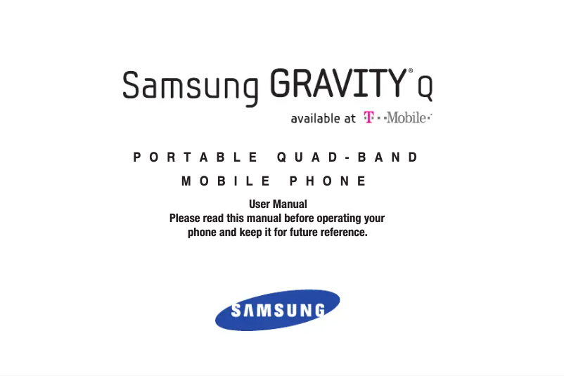 Page n°1 - Manuel utilisateur Samsung Gravity Q