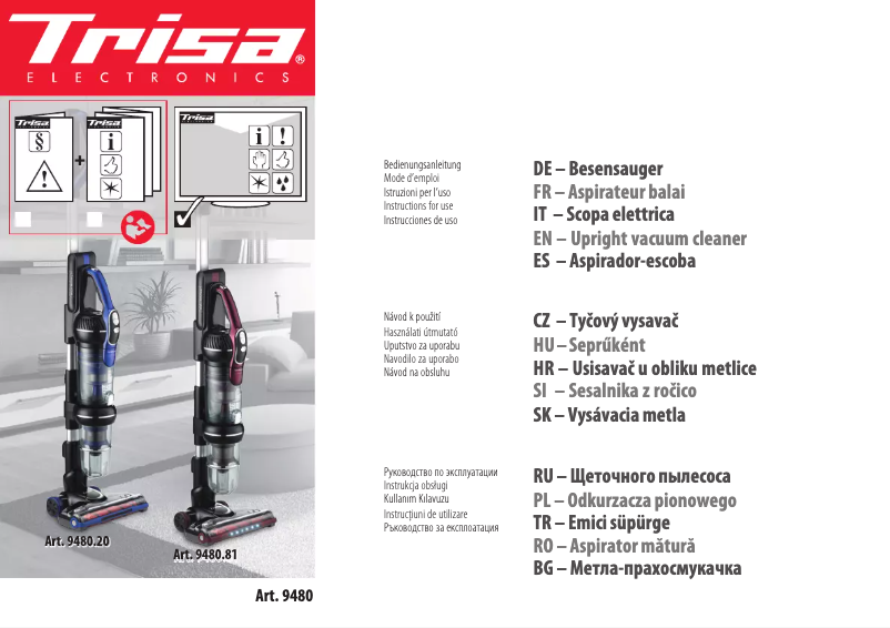 Page 1 de la notice Manuel utilisateur Trisa Quick Clean Professional T8020