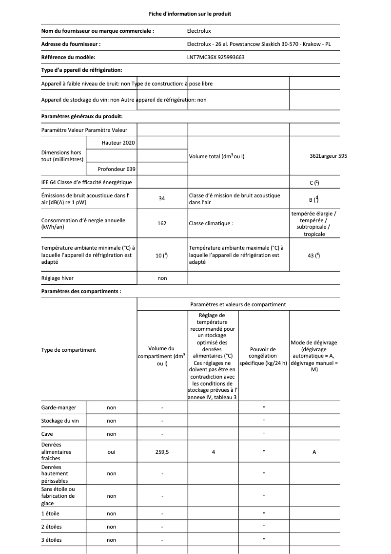 Image de la première page du manuel de l'appareil LNT7MC36X